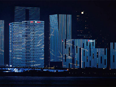 杭州マリオットホテルの夜景照明